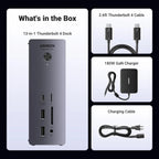 UGREEN Revodok Max 213 Thunderbolt 4 Dock 13-in-1 40Gbps Dual 4K 60Hz 8K 90W Charging 2.5GbE SD/TF MacBook Windows (25054)