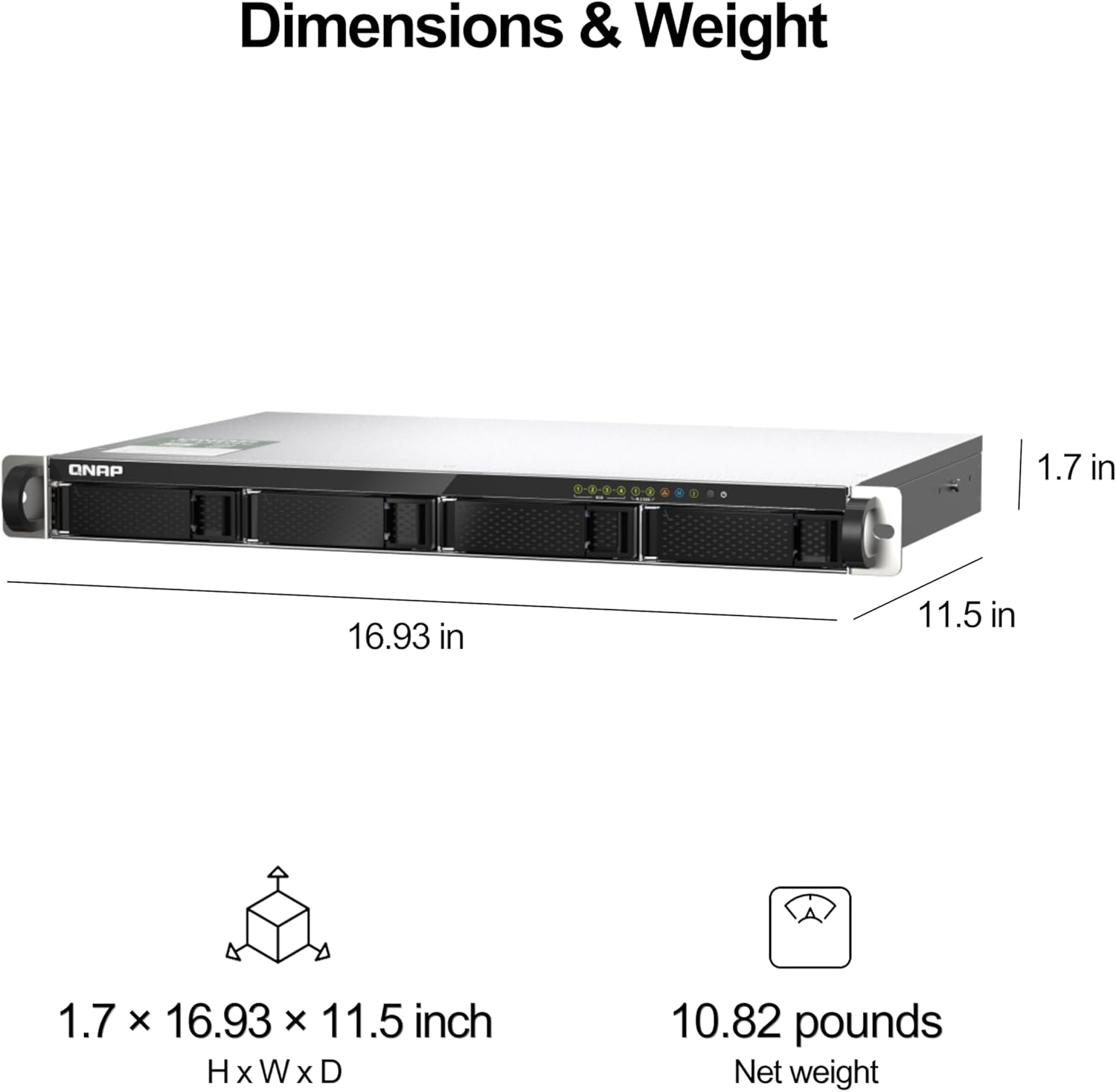 QNAP TS-435XeU-4G 4 Bay High Speed Short Depth Rackmount NAS Enclosure