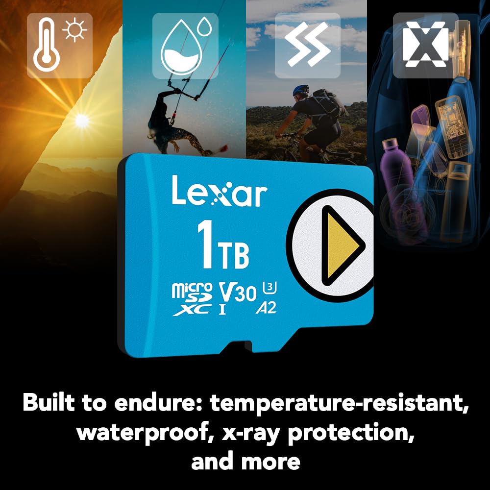 Lexar 256GB Play microSDXC Memory Card, UHS-I, C10, U3, V30, A2, Full-HD & 4K Video, Up to 205/140 MB/s, Expanded Storage for Nintendo-Switch, Gaming Devices, Smartphones, Tablets (LMSPLAY256G-BNSNU)