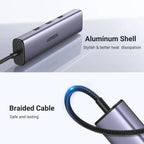 UGREEN 4-in-1 USB C Ethernet Adapter Thunderbolt 3 USB 3.0 Gigabit RJ45 Hub MacBook Pro Air iMac iPad Surface XPS (60600)