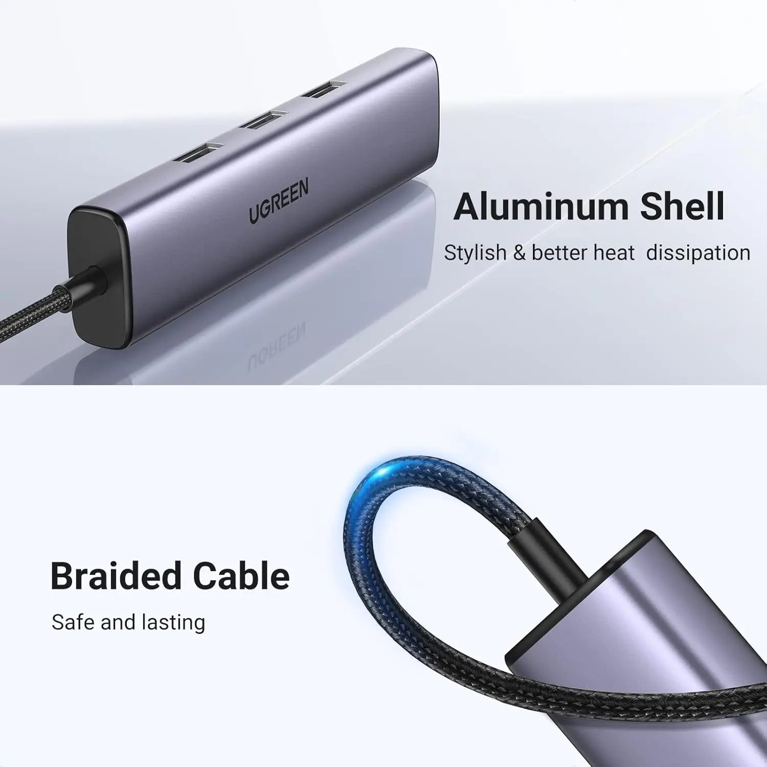 UGREEN 4-in-1 USB C Ethernet Adapter Thunderbolt 3 USB 3.0 Gigabit RJ45 Hub MacBook Pro Air iMac iPad Surface XPS (60600)