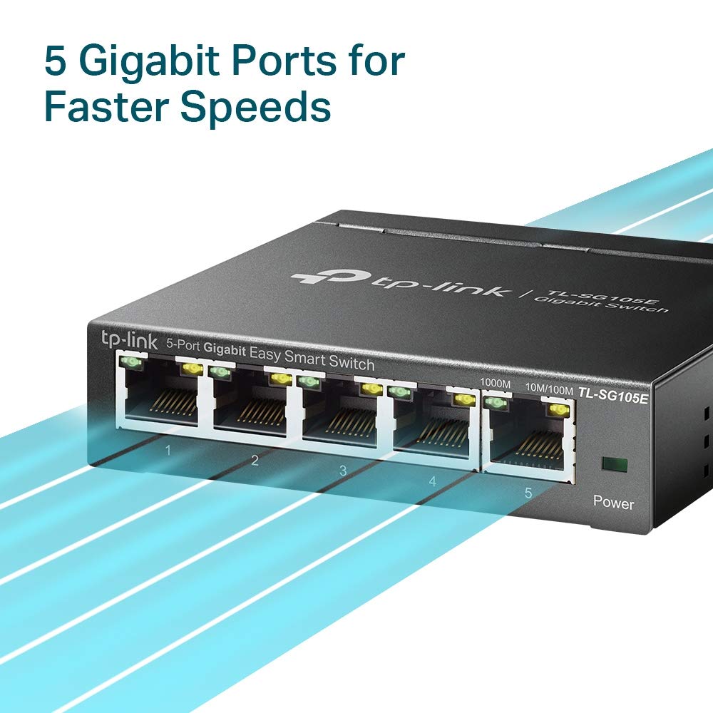 TP-Link TL-SG105E 5 Port Gigabit Desktop/Wall-Mount Easy Smart Switch