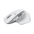 White ergonomic mouse on a white background