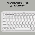 Logitech Pebble Keys 2 K380s Multi Device Bluetooth Wireless Keyboard - Tonal White