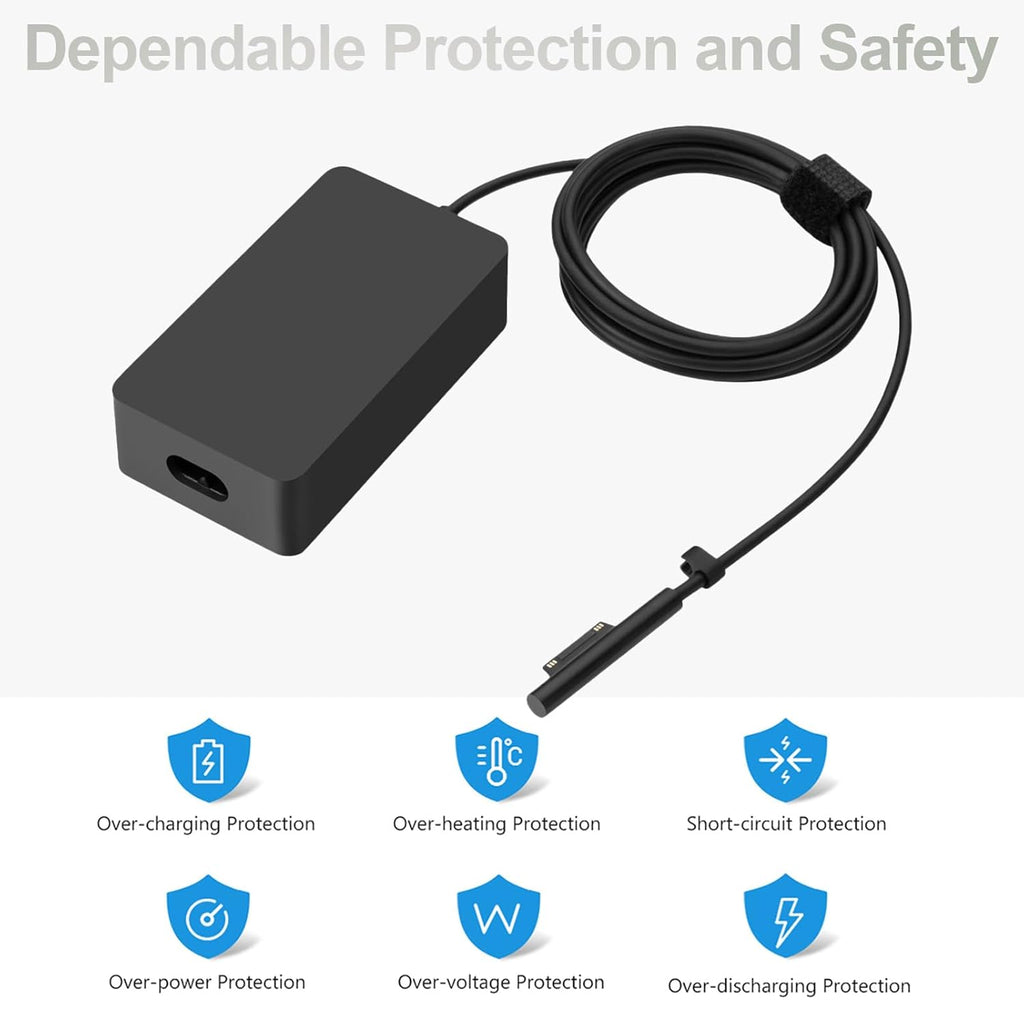 Microsoft Surface 65W Power Supply Commercial Black – W8Z-00015