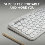 Logitech Pebble Keys 2 K380s Multi Device Bluetooth Wireless Keyboard - Tonal White