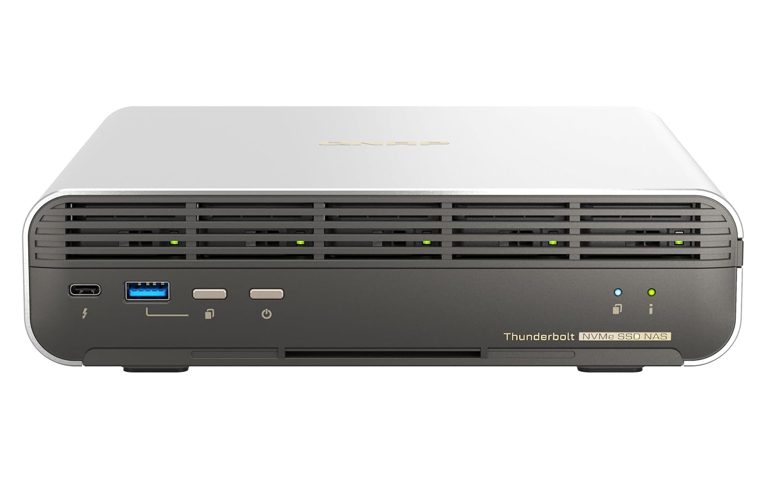 Computer hardware device with ports on a white background