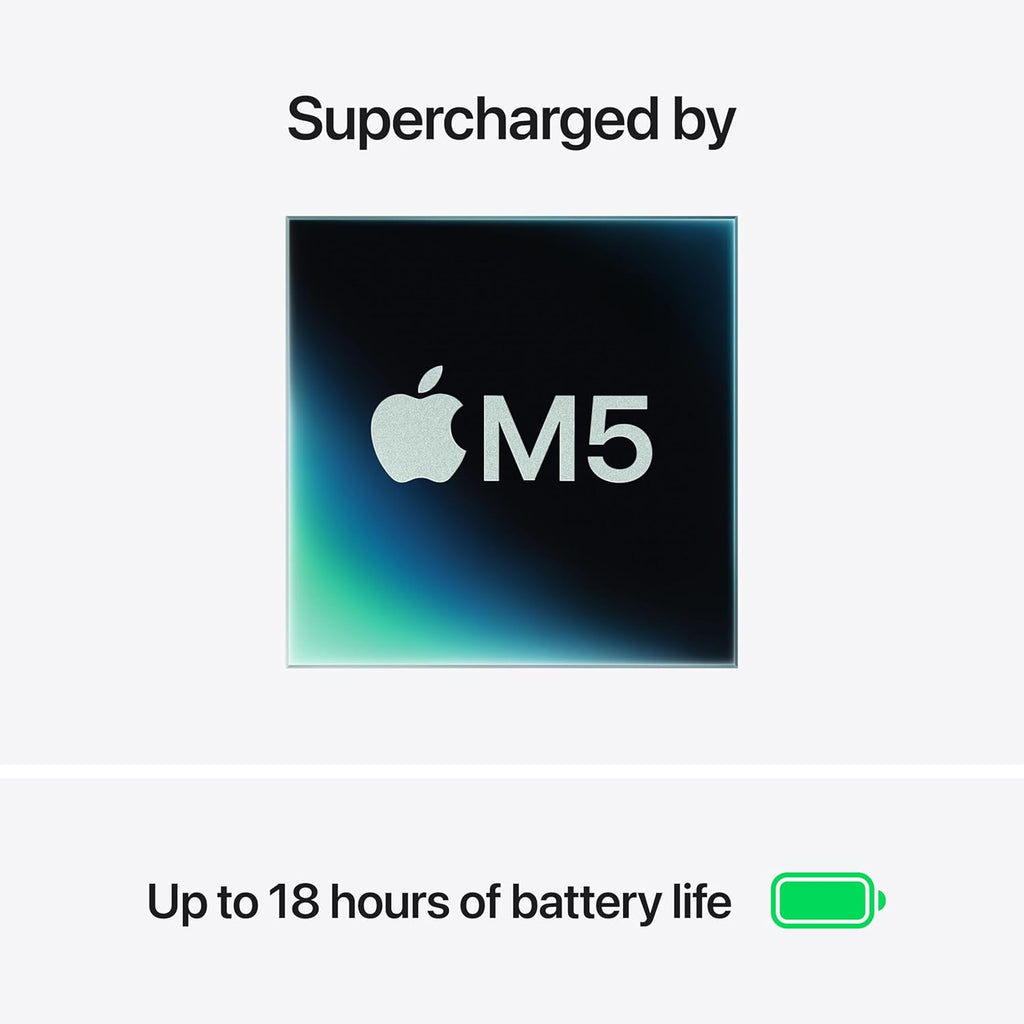 Apple 2026 MacBook Air 15″ Laptop with M5 chip: AI and Apple Intelligence, 38.91 cm (15.3″) Liquid Retina Display, 16GB Unified Memory, 1TB SSD Storage, 12MP Center Stage Camera, Touch ID; Silver