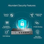 TP-Link Omada ER605 Gigabit VPN Multi-WAN Wired Single Band Router Gateway - Black