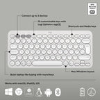 Logitech Pebble Keys 2 K380s Multi Device Bluetooth Wireless Keyboard - Tonal White