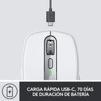Logitech MX Anywhere 3 USB-C Bluetooth 4000DPI Compact Wireless Mouse - White