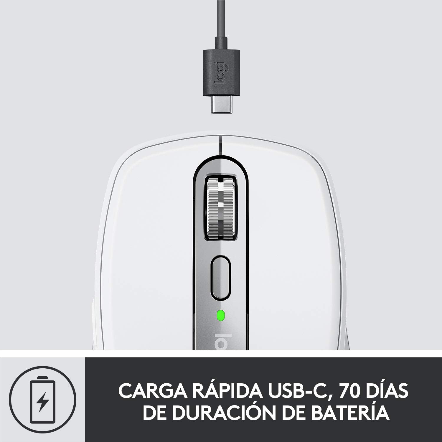 Logitech MX Anywhere 3 USB-C Bluetooth 4000DPI Compact Wireless Mouse - White
