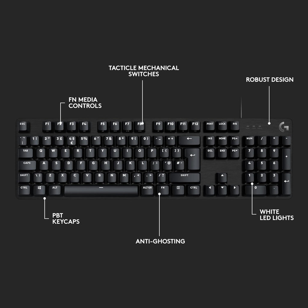 Logitech G413 SE Anti Ghosting Full Size Mechanical Gaming Keyboard - Black