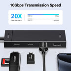 UGREEN 10Gbps 4-in-1 USB C Hub USB 3.2 Adapter 2 USB-C 3.2 2 USB-A 3.2 MacBook Pro Air iPad iPhone 15 Surface (35583)