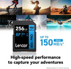 Lexar  High-Performance 800x PRO SD Card, UHS-I, C10, U3, V30, 4K, Up to 150MB/s Read SDXC Memory Card, for Point-and-Shoot & Mid-Range DSLR Cameras, HD Camcorders (LSD0800P128G-BNNNU)