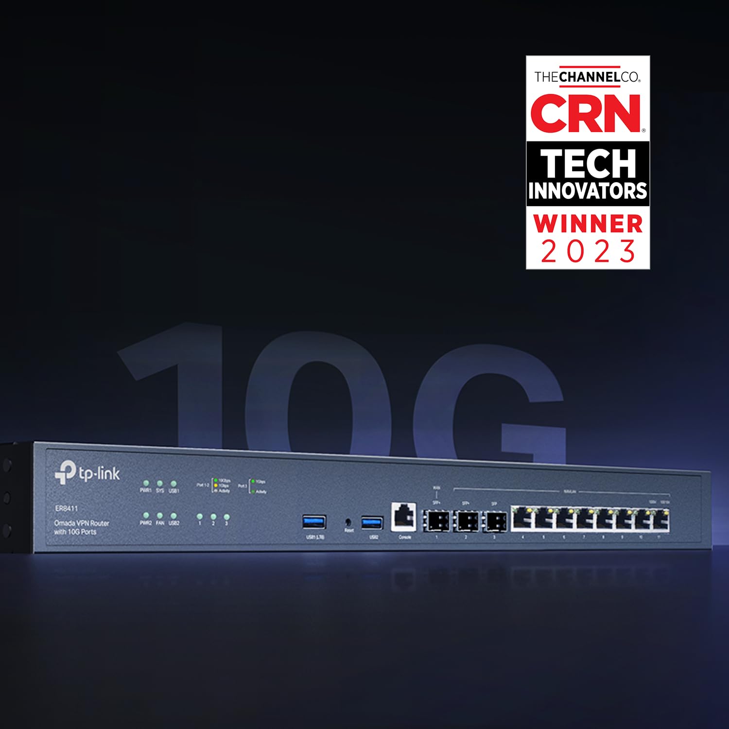 TP-Link Omada ER8411 2.2 GHz Enterprise Wired VPN Router with 10G Ports