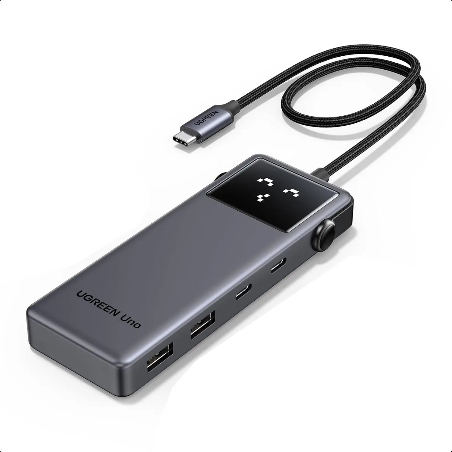UGREEN Uno 6-in-1 USB-C Hub 10Gbps 2 USB-C 2 USB-A Data Port PD 4K 60Hz HDMI MacBook Pro Air iPad Surface XPS (35998)