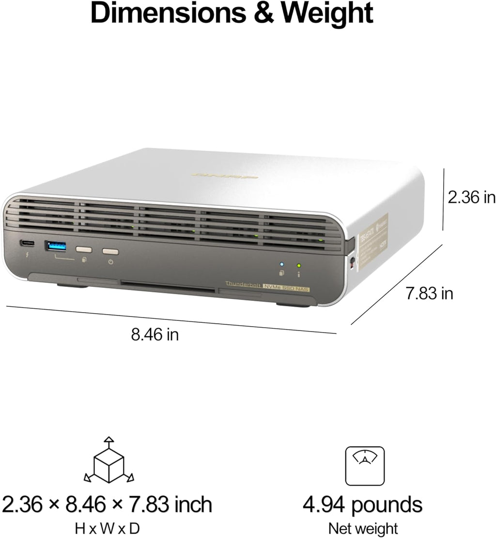 QNAP TBS-h574TX-i5-16G 5 Bay 10GbE High-Performance Thunderbolt 4 E1.S All-Flash NASbook