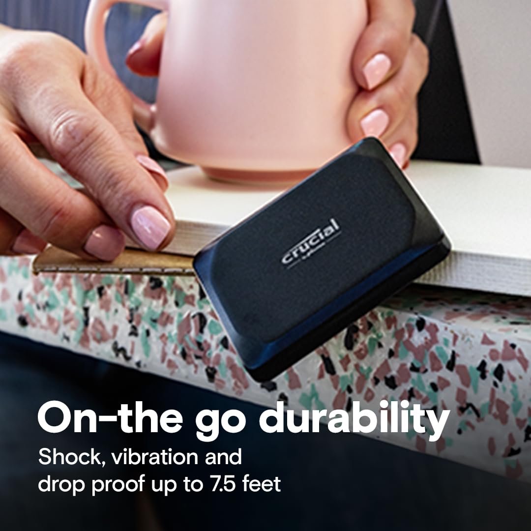 Crucial X9 1TB 2.5" USB Type C External Portable Solid State Drive - Black