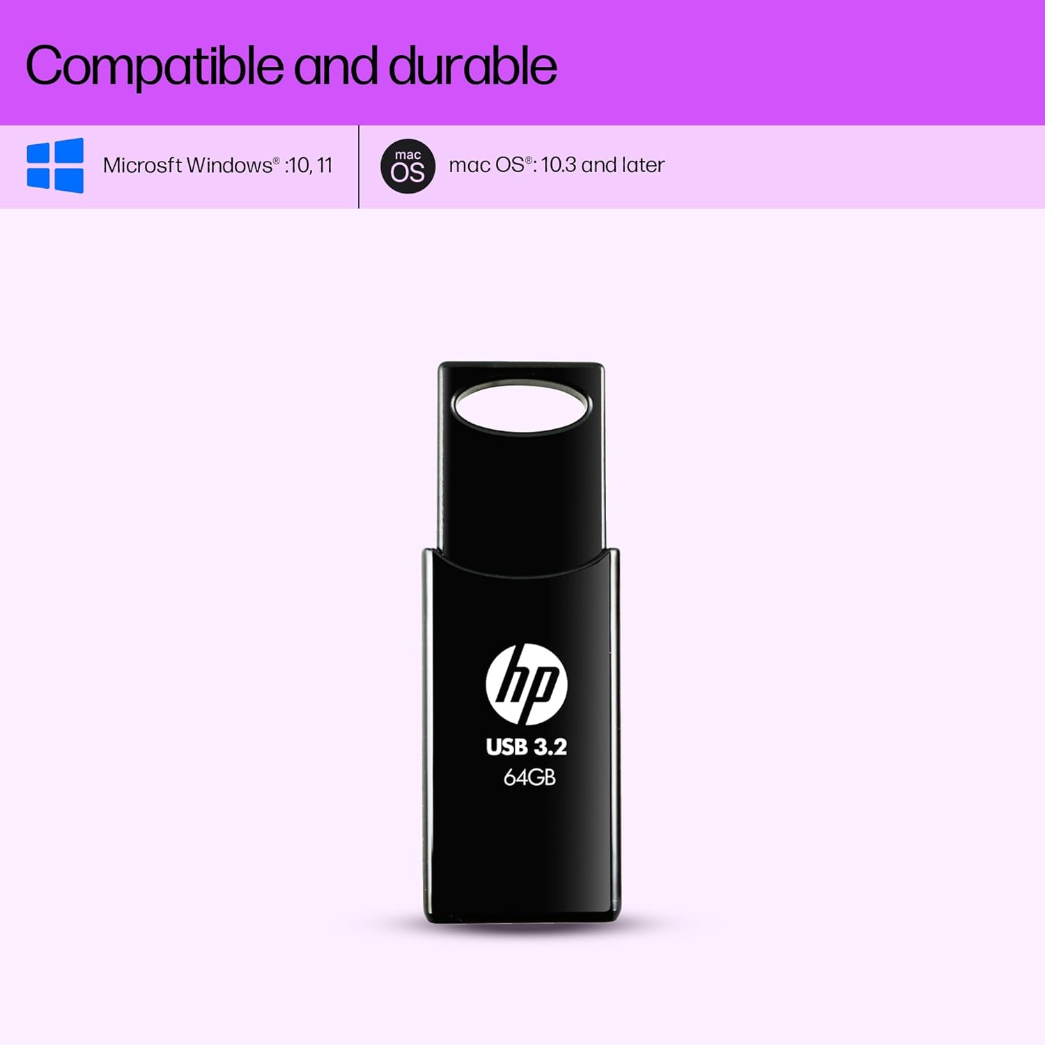 HP 64 GB 712w USB 3.2 Flash Drive - Black