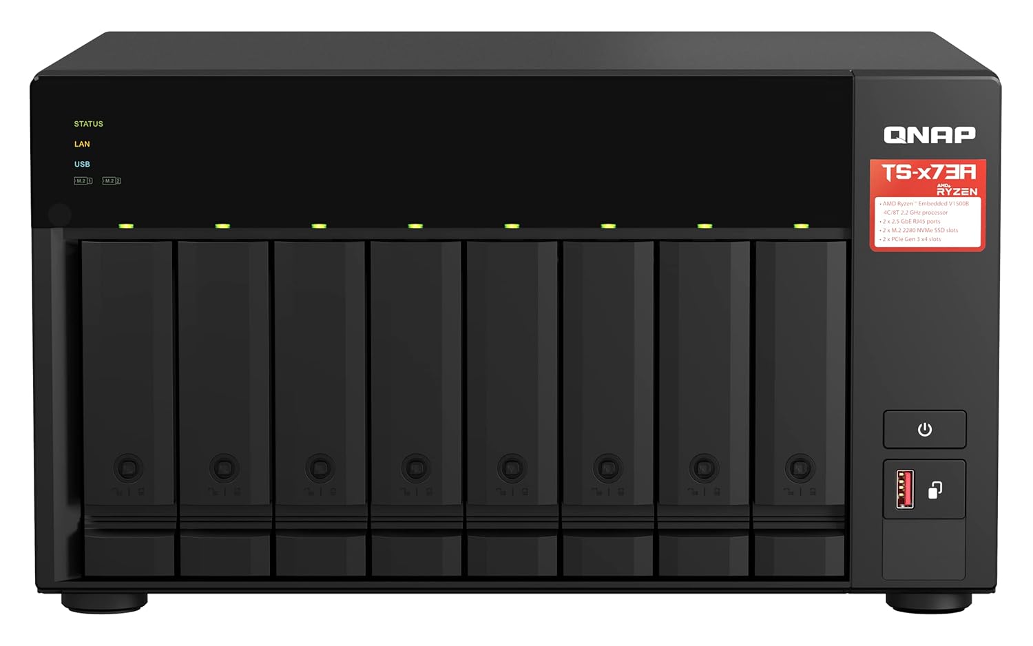 QNAP TS-873A-8G 8-Bay NAS with 32TB Seagate IronWolf HDDs (8TBx4) | 16 GB RAM | 2TB SSD Cache | High-Performance ZFS Storage Solution for SMBs & Creators