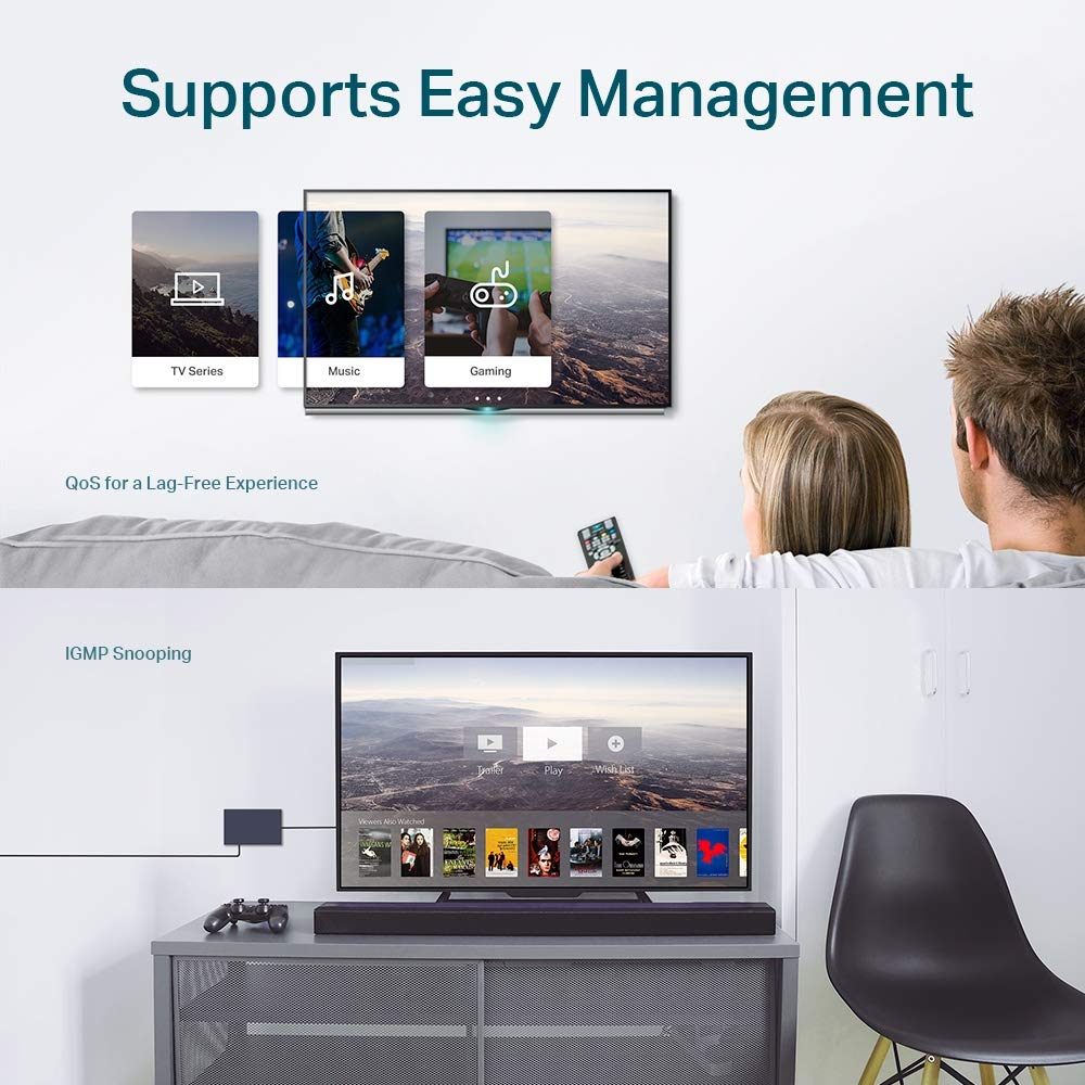 TP-Link TL-SG105E 5 Port Gigabit Desktop/Wall-Mount Easy Smart Switch