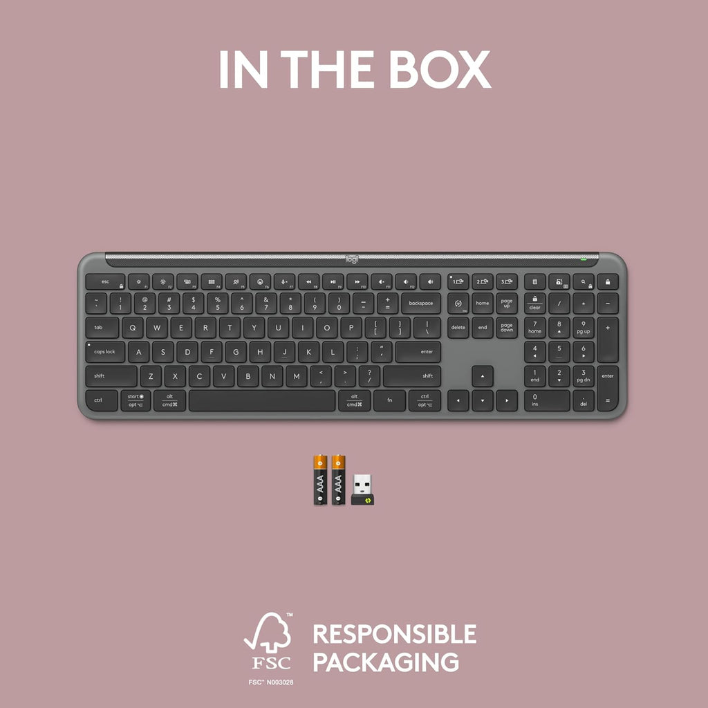 Logitech Signature K950 Slim Wireless Bluetooth Keyboard - Graphite