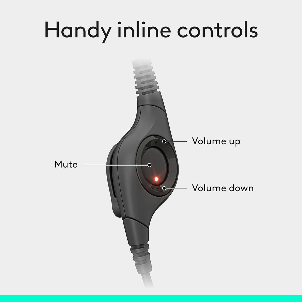 Handheld electronic device with volume and mute controls on a light gray background