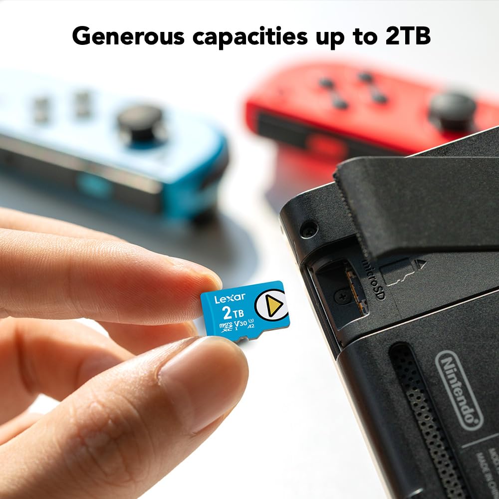 Lexar 256GB Play microSDXC Memory Card, UHS-I, C10, U3, V30, A2, Full-HD & 4K Video, Up to 205/140 MB/s, Expanded Storage for Nintendo-Switch, Gaming Devices, Smartphones, Tablets (LMSPLAY256G-BNSNU)