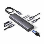 UGREEN 6-in-1 Multifunctional USB-C Hub HDMI 2 USB-A 3.2 1 USB 3.2 C RJ45 100W PD Ethernet Dock Multi Port (45000)