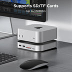UGREEN Mac mini M4 Dock 11-in-1 USB C Hub 8TB M.2 NVMe 10Gbps 5X USB-A 2X Type-C SD/TF Card Docking Station (65487)