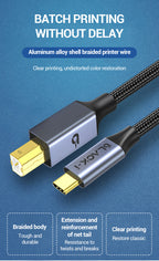 Black-i USB-C to Printer Cable 1.8 Meter