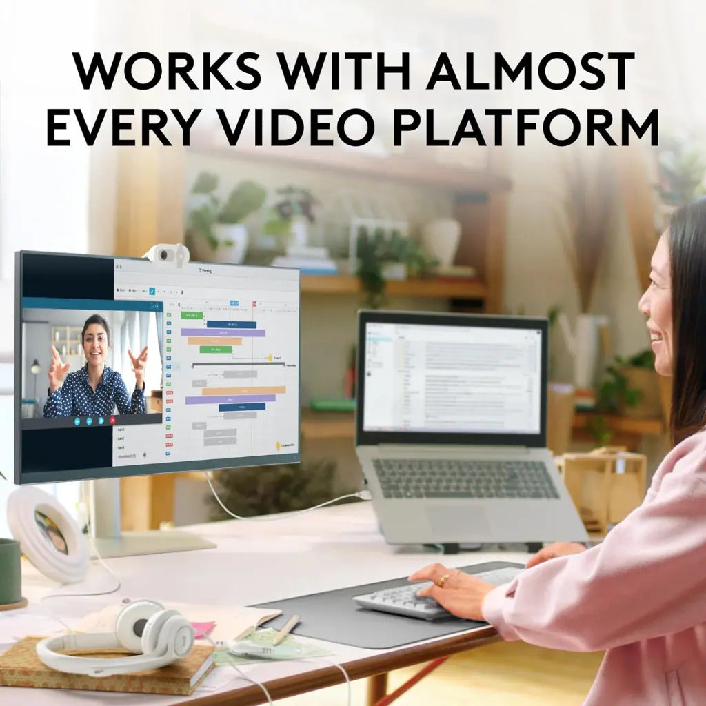 Logitech BRIO 100 USB-A 1080p FHD Webcam with Privacy Shutter and Built-in Mic - Off White