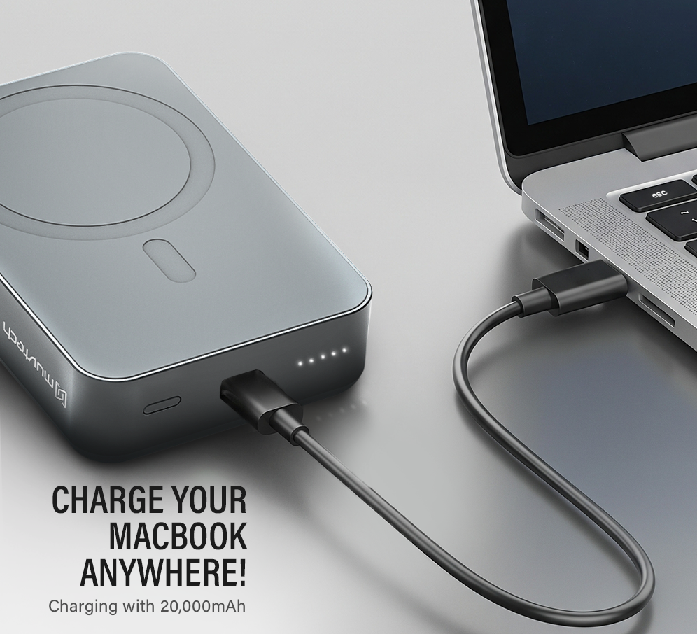 TANK 20000mAh Magnetic Power Bank with 15W Mag-Safe Wireless Charging & 35W Fast USB-C Charging for iPhone, iPad, and Laptops