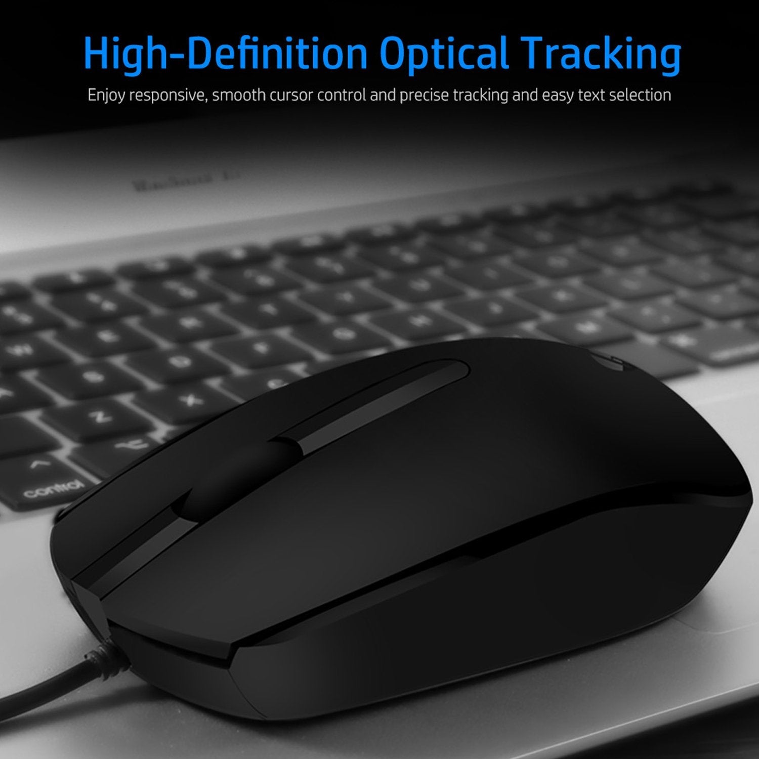 [RePacked] HP M10 Wired USB Optical Ergonomic Mouse with 3 Buttons and 1000DPI