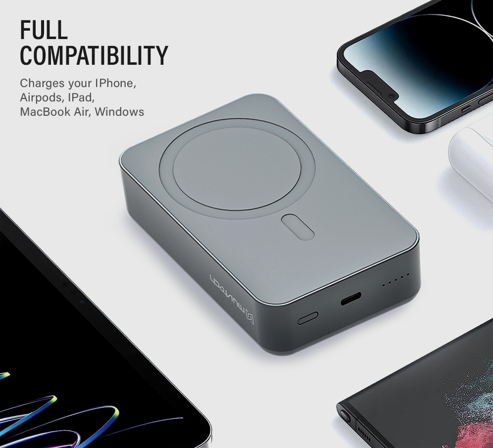 TANK 20000mAh Magnetic Power Bank with 15W Mag-Safe Wireless Charging & 35W Fast USB-C Charging for iPhone, iPad, and Laptops