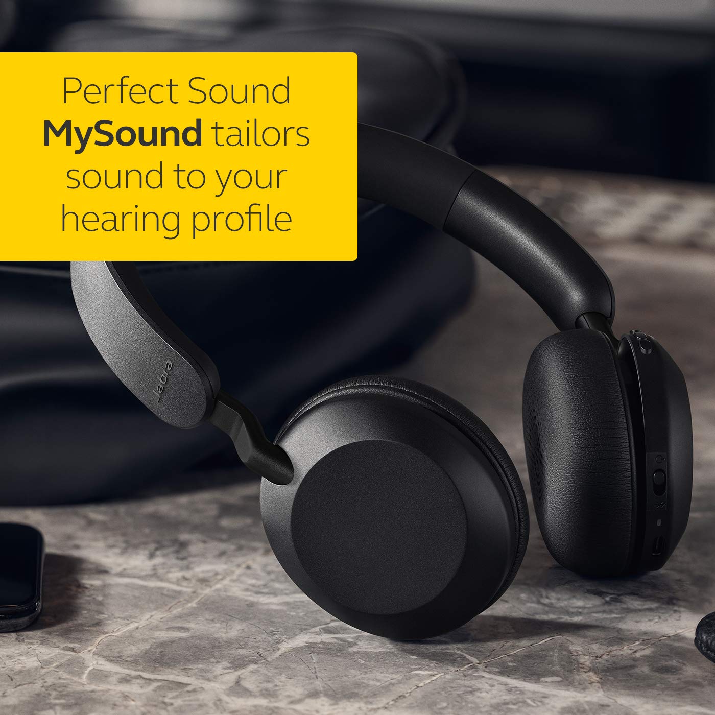 Jabra Elite 45H On Ear Wireless Bluetooth Noise Cancellation Headphone with Mic - Titanium Black