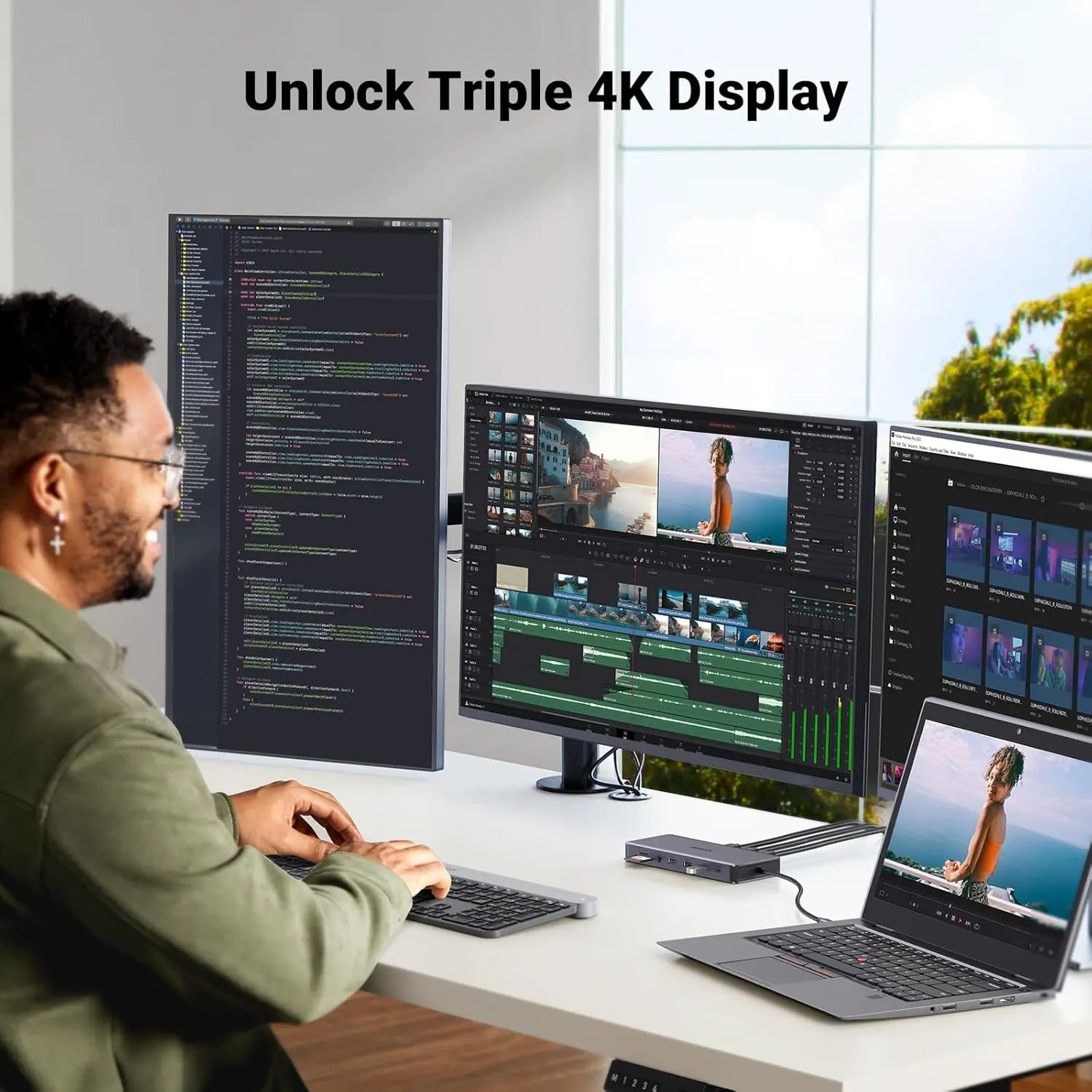 UGREEN 13-in-1 USB-C Hub Triple Display Docking Station 4K HDMI DP 100W PD 10Gbps Ethernet SD TF MacBook Windows 15978
