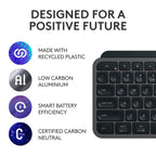Logitech Master Series MX Keys S Wireless Keyboard and Mouse Combo with Palm Rest