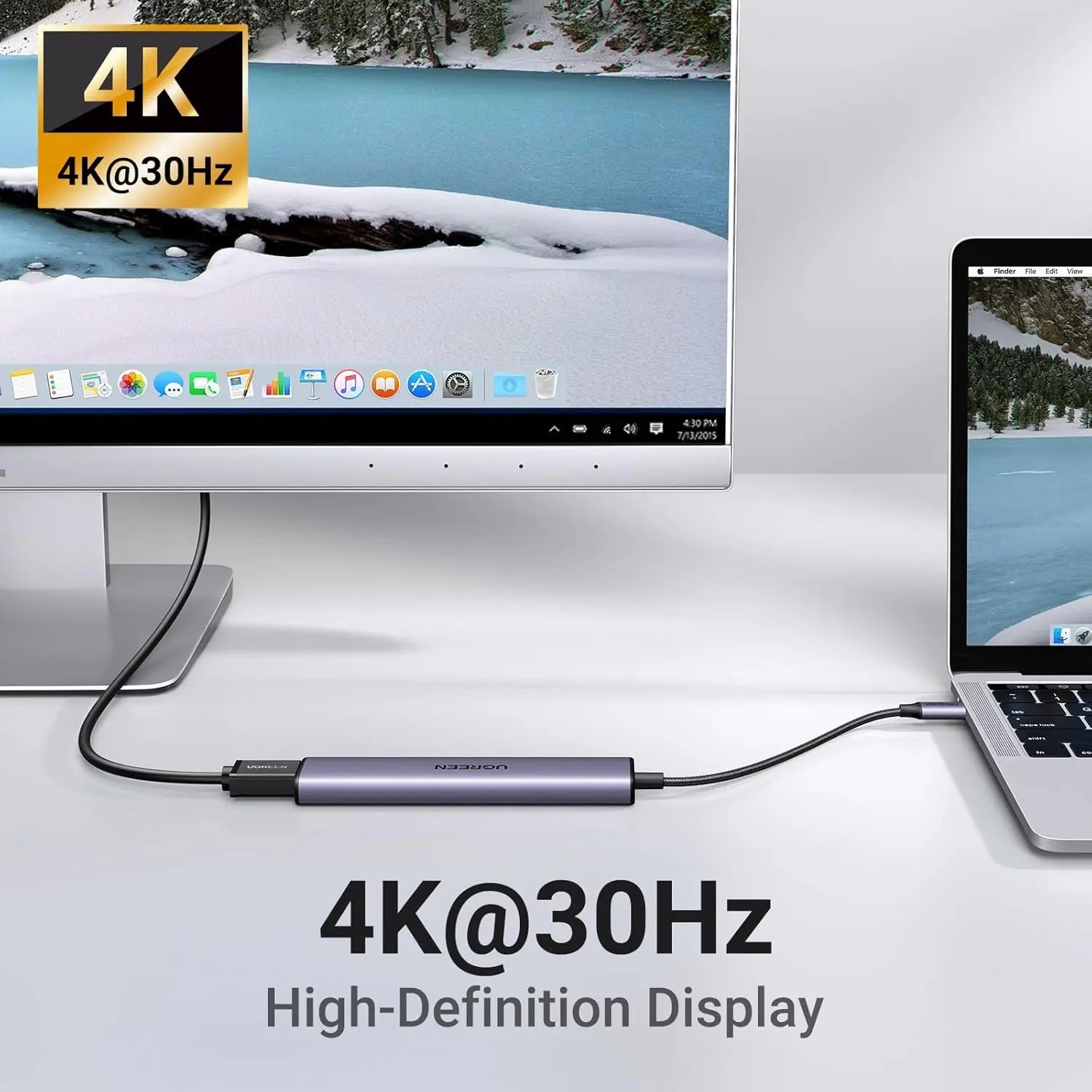 UGREEN Revodok USB C Hub HDMI 4K PD 100W 5-in-1 USB C to USB 3.0 Adapter iPhone 15 MacBook Pro Air XPS Surface iPad (15495)