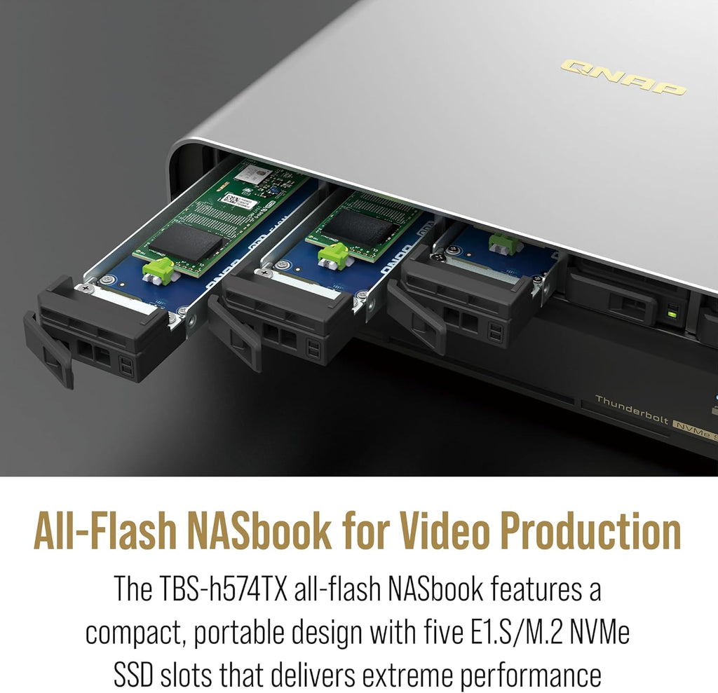 QNAP TBS-h574TX-i5-16G 5 Bay 10GbE High-Performance Thunderbolt 4 E1.S All-Flash NASbook