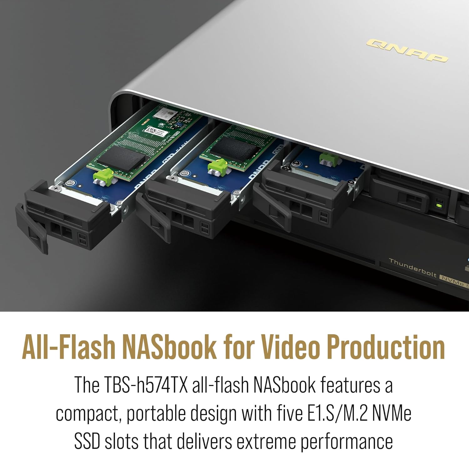 QNAP TBS-h574TX-i5-16G 5 Bay 10GbE High-Performance Thunderbolt 4 E1.S All-Flash NASbook