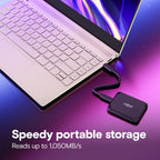 Crucial X9 1TB 2.5" USB Type C External Portable Solid State Drive - Black