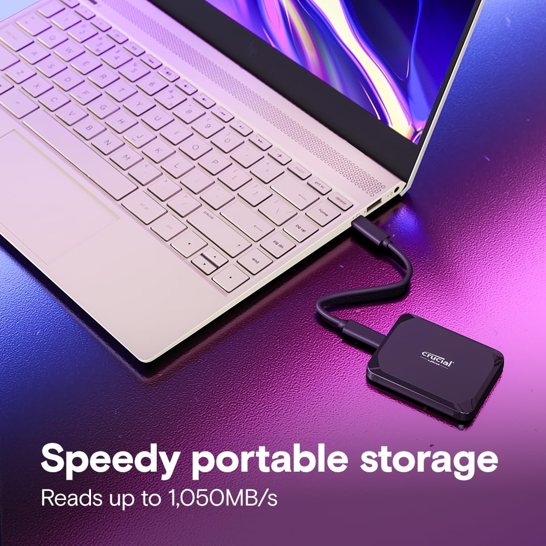 Crucial X9 1TB 2.5" USB Type C External Portable Solid State Drive - Black
