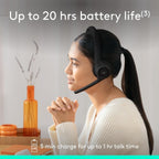 Logitech Zone 300 Wireless Bluetooth Headset with Noise-Cancelling Microphone - Midnight Black