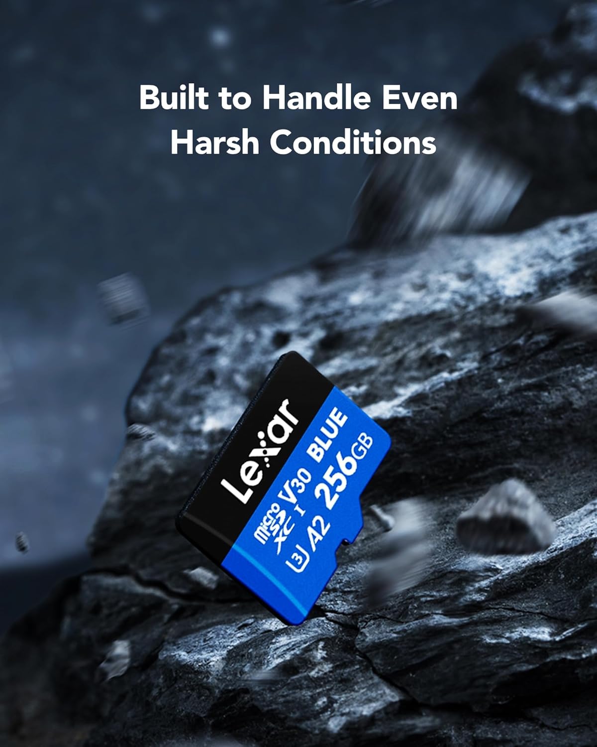 Lexar Blue Micro SD Card Up to 160MB/s, microSDXC UHS-I Memory Card with SD Adapter, C10, U3, A2, V30, Full HD, 4K UHD, High Speed TF Card