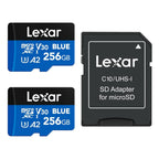 Lexar Blue Micro SD Card Up to 160MB/s, microSDXC UHS-I Memory Card with SD Adapter, C10, U3, A2, V30, Full HD, 4K UHD, High Speed TF Card