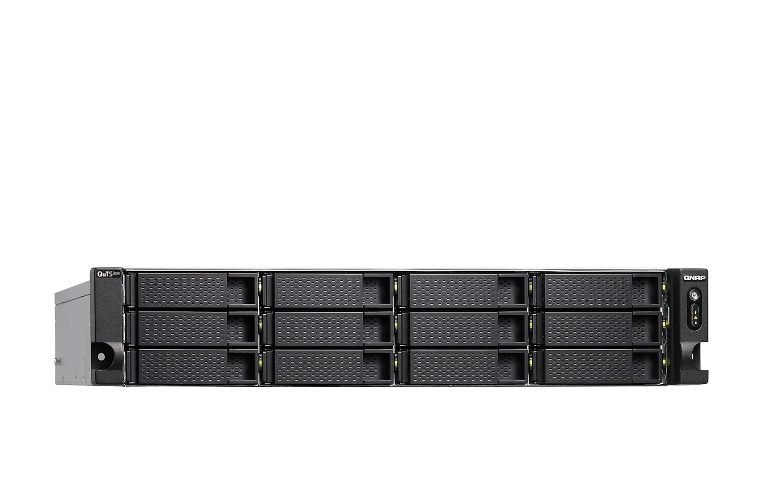 A horizontal array of black and dark gray enterprise server drives, likely a Dell PowerScale storage system, shown against a plain white background.