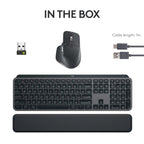 Logitech Master Series MX Keys S Wireless Keyboard and Mouse Combo with Palm Rest