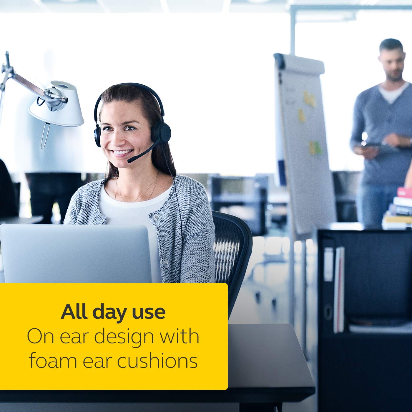 Jabra Evolve 20 MS USB-A Professional Wired Stereo Headset with Ultimate Noise Cancellation Mic - Black